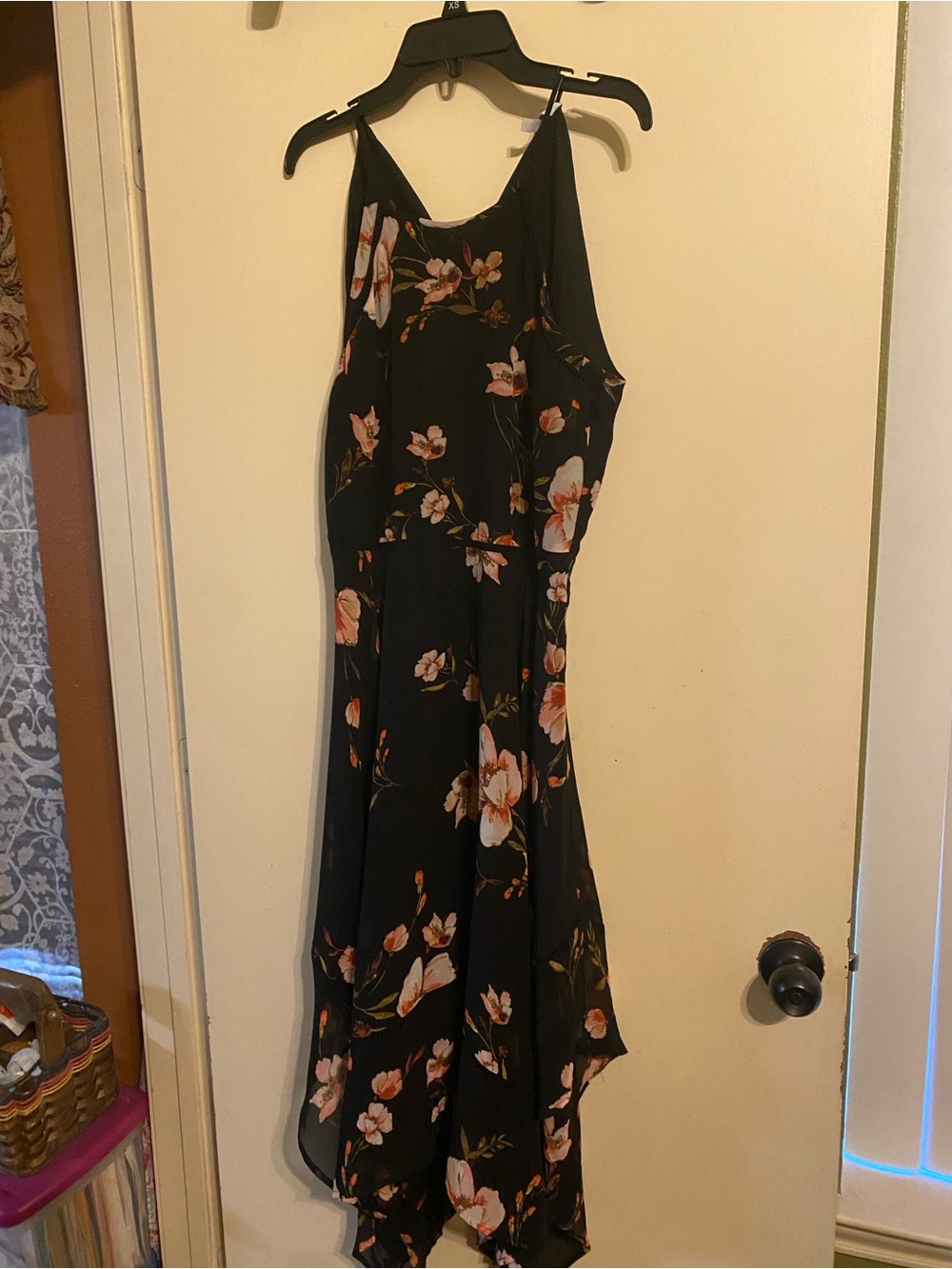 Candie's Black Floral High-Low Dress